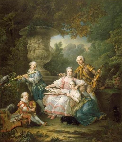 Francois-Hubert Drouais Le marquis de Sourches et sa famille